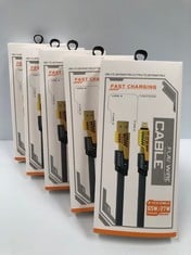 5 X USB A TO LIGHTNING/TYPE-C S TO LIGHYNING/TYPE-C FLAT CABLES