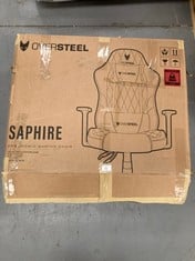 OVERSTEEL - SAPHIRE PROFESSIONAL GAMING CHAIR WATERPROOF FABRIC, HEIGHT ADJUSTABLE, 135º RECLINING BACKREST, GAS SPRING CLASS 3, UP TO 120KG, COLOUR GREY/BLACK.