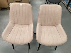 2 X BEIGE HOME CHAIRS .