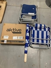 4 X CAMPING ITEMS INCLUDING AKTIVE HAMMOCK BLUE COLOUR.