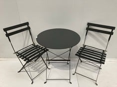 SET OF TABLE AND CHAIRS FOR GARDEN DARK GREY COLOUR.