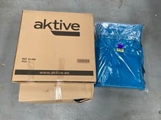 3 X CAMPING ITEMS INCLUDING AKTIVE HAMMOCK BLUE COLOUR.