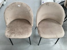 2 X TAUPE HOME CHAIRS .