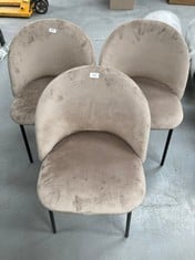 3 X TAUPE HOME CHAIRS .