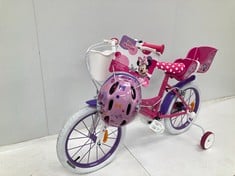 MINNIE MOUSE CHILDREN'S BIKE WITH HELMET (INCOMPLETE).