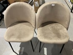 2 X TAUPE HOME CHAIRS.