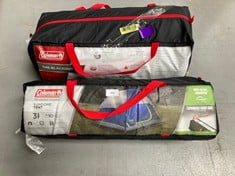 2 X COLEMAN ITEMS OF VARIOUS MODELS INCLUDING 3 PERSON TENT .