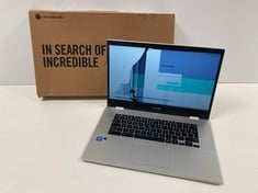 ASUS CX1500CN CHROMEBOOK 64 GB LAPTOP (ORIGINAL RRP - €199.00) IN SILVER. (WITH BOX - NO CHARGER, BROKEN SCREEN, CAN BE SEEN IN PICTURES). INTEL N3350, 8 GB RAM, [JPTZ7574].