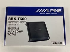 ALPINE BBK-7600 MAX 2 CHANNEL CLASS A/B CAR AMPLIFIER (ORIGINAL RRP - €119,99) IN BLACK (WITH SEALED BOX) (SEALED UNIT). [JPTZ7637]