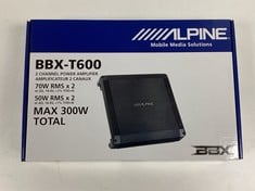 ALPINE BBK-7600 MAX 2 CHANNEL CLASS A/B CAR AMPLIFIER (ORIGINAL RRP - €119,99) IN BLACK (WITH SEALED BOX) (SEALED UNIT). [JPTZ7639]