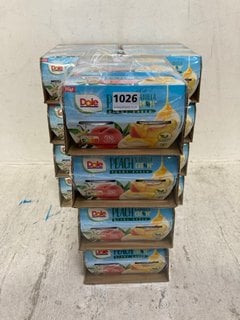 12 X PACKS OF 3 DOLE PEACH VANILLA CREAM DESSERT POTS BBE - 25/09/24: LOCATION - B1