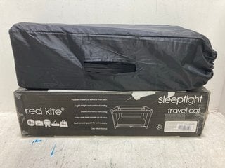 2 X RED KITE SLEEPTIGHT TRAVEL COT IN BLACK: LOCATION - B1