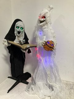 OUTSUNNY 844-526V00WT HALLOWEEN WITCH TO INCLUDE SCARY HALLOWEEN NUN FIGURE: LOCATION - B1