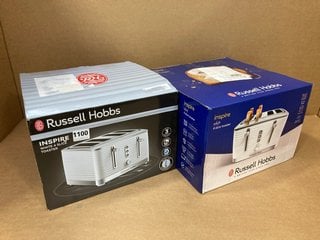 2 X RUSSELL HOBBS INSPIRE WHITE 4 SLICE TOASTER: LOCATION - B1