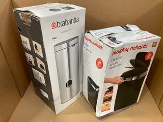 MORPHY RICHARDS CHROMA 42L SENSOR BIN TO INCLUDE BRABANTIA TOUCH BIN 30L: LOCATION - B1