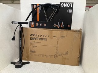 QTY OF ASSORTED ITEMS TO INCLUDE 100 SKS GERMANY RACEBLADE LONG SET & OSPREY DIRT SCOOTER: LOCATION - B2