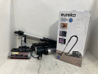 EUREKA BAGLESS CANISTER VACUUM TO INCLUDE SHARK DUO CLEAN CORDED STICK VACUUM: LOCATION - B2