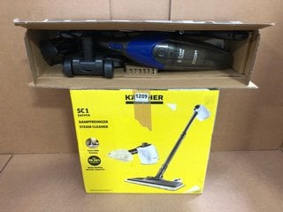 KARCHER SC1 STEAM CLEANER TO INCLUDE GOBLIN CORDED STICK VACUUM: LOCATION - B2