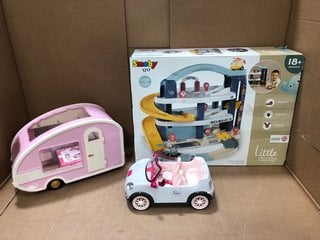 LORI TOY CAR & CARAVAN SET TO INCLUDE LITTLE SMOBY TOY GRAND GARAGE SET: LOCATION - B2