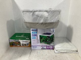 QTY OF ASSORTED ITEMS TO INCLUDE INTERPET AQUA CUBE LED 28 LTR FISH TANK: LOCATION - B3