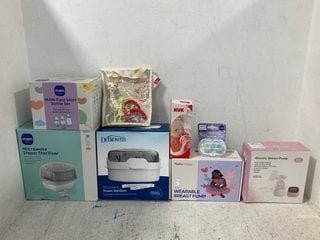 QTY OF ASSORTED BABY ITEMS TO INCLUDE MAM MICROWAVE STEAM STERILISER: LOCATION - B3