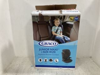 GRACO JUNIOR MAXI I-SIZE R129 HIGHBACK BOOSTER CAR SEAT IN BLACK: LOCATION - BR8