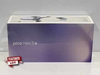 PICO NEO 3 LINK 256 GB, ALL-IN-ONE VR HEADSET IN WHITE: MODEL NO A7H10 (WITH BOX, 2X HANDHELD CONTROLLERS AND OTHER ACCESSORIES, SOME COSMETIC WEAR MARKS ON HEADSET) [JPTM126807] THIS PRODUCT IS FULL