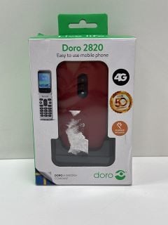 DORO 2820 EASY TO USE MOBILE PHONE (ORIGINAL RRP - £75) IN RED/WHITE: MODEL NO DFC-0470 (WITH BOX & ALL ACCESSORIES) [JPTM126784] (SEALED UNIT) THIS PRODUCT IS FULLY FUNCTIONAL AND IS PART OF OUR PRE