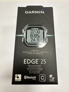 GARMIN EDGE 25 BIKE COMPUTER (ORIGINAL RRP - £139) IN BLACK: MODEL NO 010-03709-30 (WITH BOX & ALL ACCESSORIES, UNUSED RETAIL CONDITION) [JPTM126907] THIS PRODUCT IS FULLY FUNCTIONAL AND IS PART OF O