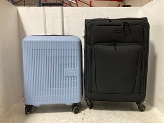 2 X JOHN LEWIS AND PARTNERS TRAVEL SUITCASES TO INCLUDE AMERICAN TOURISTER SUITCASE IN TEAL SIZE - S/M: LOCATION - A4