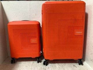 2 X JOHN LEWIS AND PARTNERS TRAVEL SUITCASES TO INCLUDE AMERICAN TOURISTER SUITCASE IN ORANGE SIZE - M/L: LOCATION - A4