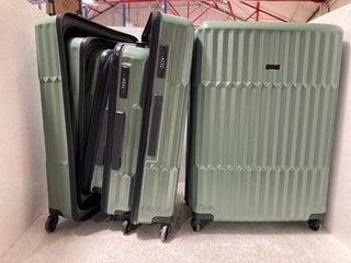 6 X JOHN LEWIS AND PARTNERS TRAVEL SUITCASES SIZES - S/M/L IN DARK GREEN: LOCATION - A4