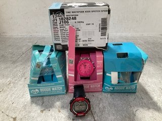 3 X TINC BOOGIE WATCH IN BLUE & PINK TO INCLUDE TINC WATSPOBK KIDS SPLOTCH SPORT WATCH: LOCATION - A5