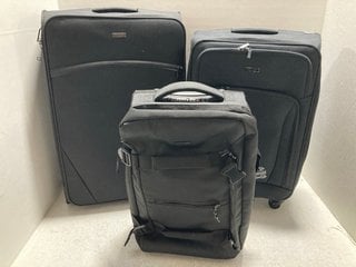 3 X JOHN LEWIS AND PARTNERS TRAVEL LUGGAGE ITEMS TO INCLUDE TRAVEL SUITCASE IN BLACK SIZE - M & ANYDAY TRAVEL SUITCASE IN BLACK SIZE - L: LOCATION - A6