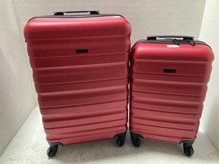 2 X JOHN LEWIS AND PARTNERS ANYDAY TRAVEL SUITCASES IN RED SIZES S & M: LOCATION - A7