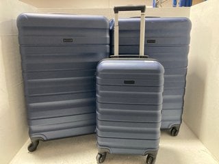 2 X JOHN LEWIS AND PARTNERS TRAVEL SUITCASES IN DARK BLUE SIZE - L TO INCLUDE ANYDAY SUITCASE IN DARK BLUE SIZE - S: LOCATION - A7