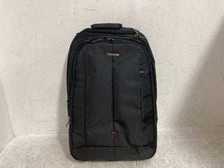 SAMSONITE LARGE PADDED CANVAS AND MESH BACKPACK IN BLACK: LOCATION - A10