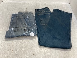 2 X ROUTE ONE BAGGY DENIM JEANS IN MID WASH SIZE: 30 AND 32R'': LOCATION - A11