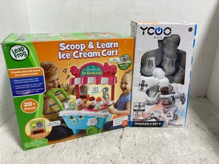 YCOO NEO PROGRAM A BOT X A GIGANTIC PROGRAMMABLE ROBOT TO INCLUDE LEAP FROG SCOOP AND LEARN ICE CREAM CART: LOCATION - B14