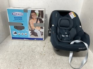 GRACO BOOSTER MAX R129 ISOFIX BACKLESS CHILDRENS BOOSTER SEAT TO INCLUDE MAXI COSI CABRIO FIX I - SIZE CHILDRENS CAR SEAT: LOCATION - B11