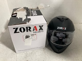 ZORAX PROTECTIVE MOTORCYCLE HELMET IN MATTE BLACK SIZE: M: LOCATION - B10