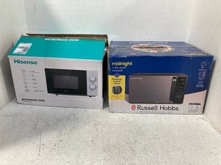 2 X ASSORTED RUSSELL HOBBS AND HI SENSE MICROWAVES: LOCATION - B9