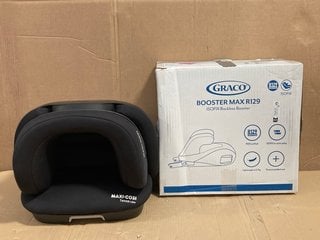 GRACO BOOSTER MAX R129 ISOFIX BACKLESS BOOSTER CHILDRENS SEAT TO INCLUDE MAXI COSI TANZA I - SIZE FOLD DOWN CHILDRENS CAR SEAT IN BLACK: LOCATION - B7