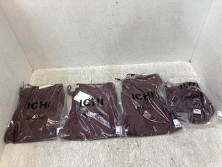 4 X ICHI IHKATE PA PANTS IN BURGUNDY SIZES - XL/XXL RRP: £34.99: LOCATION - A1