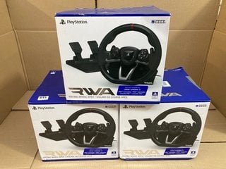 3 X HORI PLAYSTATION RACING WHEEL APEX SETS - COMBINED RRP - £327: LOCATION - B1