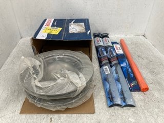 QTY OF ASSORTED VEHICLE ITEMS TO INCLUDE 3 X ASSORTED BOSCH WIPER BLADE PACKS: LOCATION - C1