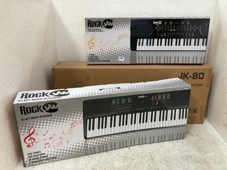 3 X ASSORTED MUSICAL ITEMS TO INCLUDE 2 X ASSORTED ROCK JAM 49 AND 61 KEY MUSIC KEYBOARDS: LOCATION - C2