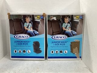 2 X GRACO JUNIOR MAXI I - SIZE R129 HIGHBACK CHILDRENS BOOSTER CAR SEATS: LOCATION - C4