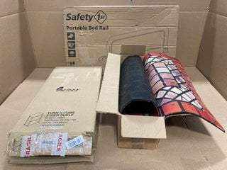 3 X ASSORTED ITEMS TO INCLUDE SAFETY 1ST PORTABLE BED RAIL: LOCATION - C14