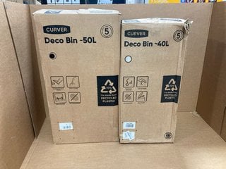 2 X CURVER 40 AND 50L DECO BINS: LOCATION - C15